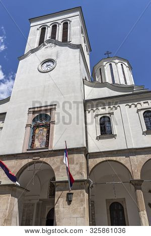 Nis, Serbia - June 15, 2019: Holy Trinity Cathedral Church At The Center Of City Of Nis, Serbia