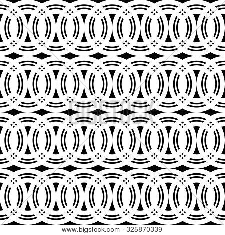 Design Seamless Chain Pattern. Abstract Monochrome Circle Background. Vector Art