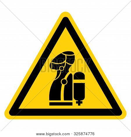 Warning Wear Scba Symbol Sign, Vector Illustration, Isolate On White Background Label .eps10