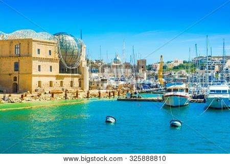 Landscape Of Kalkara Marina And Esplora Interactive Science Centre At Bighi, Malta