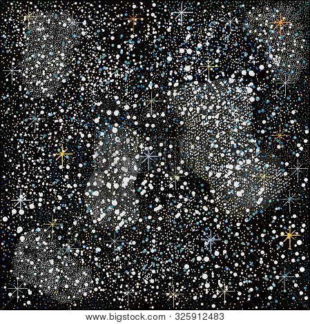 Seamless Pattern With Stars. Cosmic Background. Vector Graphics