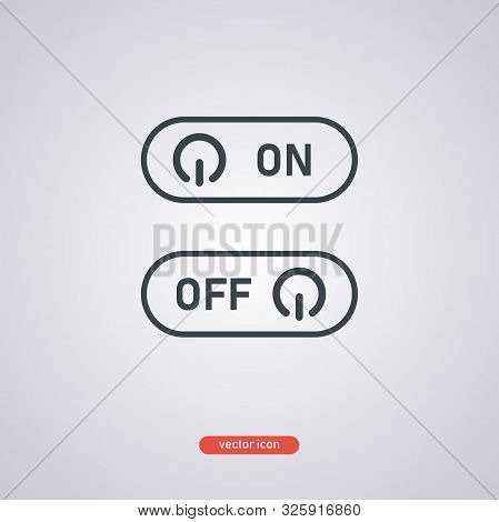 On - Off Icon Isolated On White Background. Trendy Flat Style. Black Vector Icon Modern And Simple F