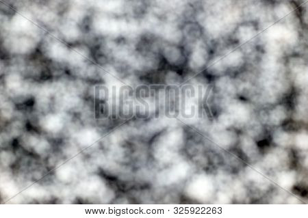 Black And White Bokeh Background.black And White Panoramic Bokeh Background Of Glittering Lights