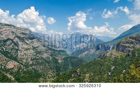 Panorama Of Mountains Prokletije In Albania In Summer