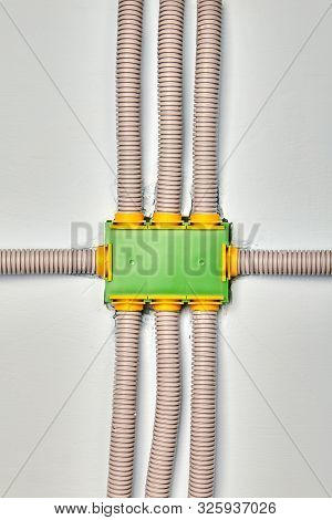 Electrical Nonmetallic Tubing Or Flexible Conduit And Rectangular Plastic Junction Box. Distribution