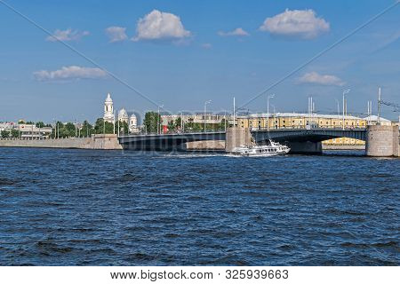 Saint Petersburg, Russia -  July 27, 2019: View From The Vasilievsky Island At Petrogradsky Island W