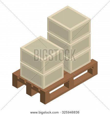 Box On Padon Icon. Isometric Of Box On Padon Vector Icon For Web Design Isolated On White Background