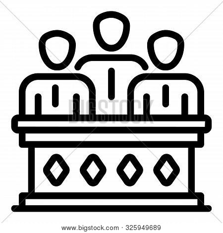 Judiciary Icon. Outline Judiciary Vector Icon For Web Design Isolated On White Background