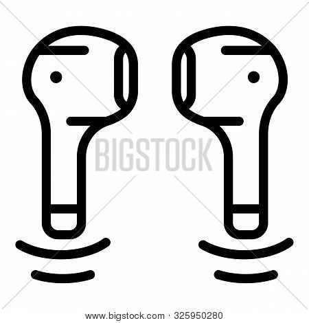 Wireless Mini Headphones Icon. Outline Wireless Mini Headphones Vector Icon For Web Design Isolated 