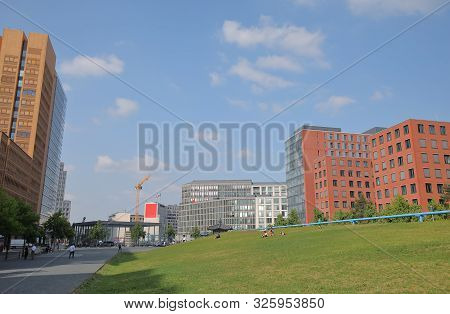 Tilla Durieux Park In Potsdamer Platz Cityscape In Berlin Germany