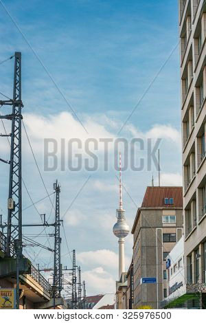 BERLIN, GERMANY- March 11, 2018 : Tv tower or Fersehturm. BERLIN, Germany.