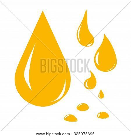 Sunflower Oil Drop Icon Set. Food Ingredients Yellow Design Element Stock Vector Illustration For We