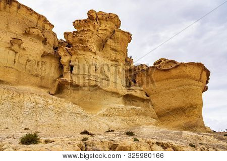 View Of The Erosions Of Bolnuevo, Las Gredas, Mazarron. Murcia, Spain