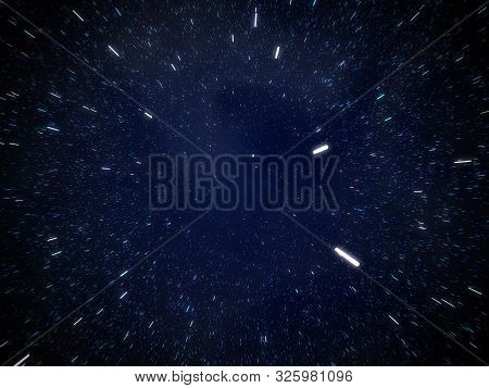 Star Fields Hyperspace Jump In Galaxy Travel Background (3d Render).