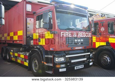 Corby, U.k. September 14, 2019 - British Fire Engine Open Doors Fire Station Event