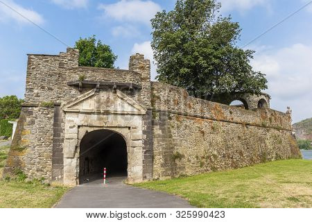 Historic Memorial Bollwerk At The River Rhine In Andernach, Germany