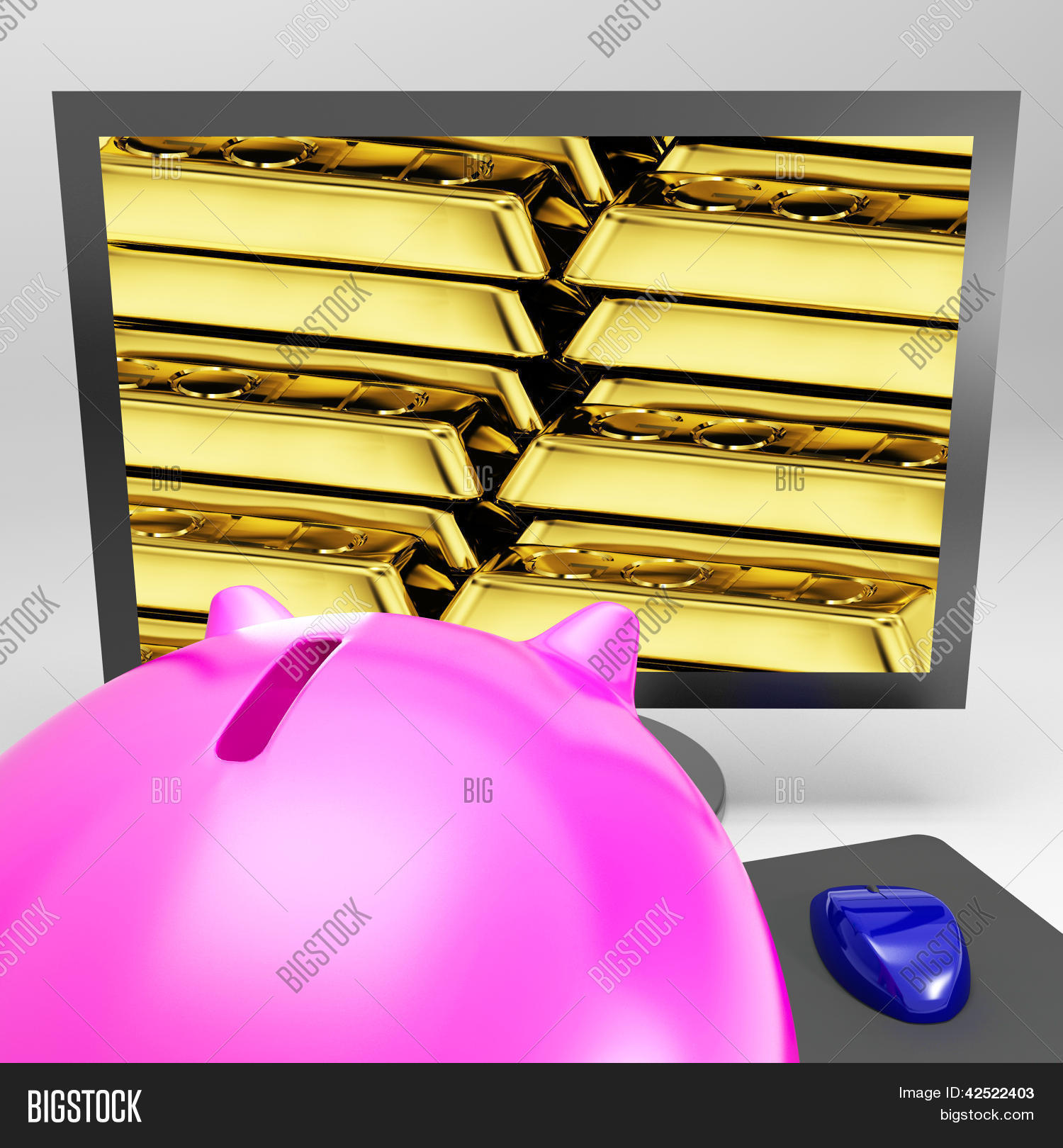 Gold Display Monitor Gold Bars Screen Shows Image & Photo (Free Trial) | Bigstock
