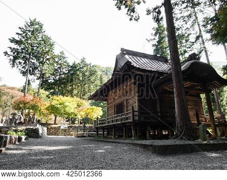 Koshu, Japan - October 26, 2017: On The Grounds Of Keitokuin, A Buddhist Temple Dedicated To Takeda 