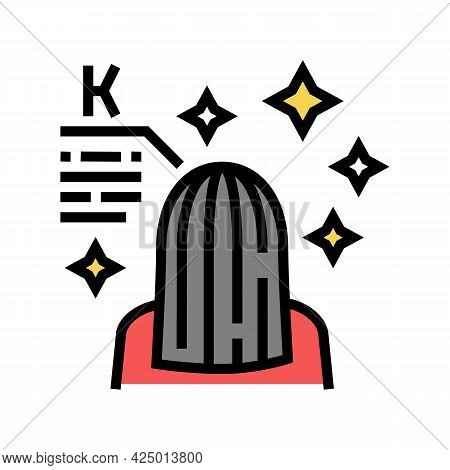 Hairstyle With Keratin Color Icon Vector. Hairstyle With Keratin Sign. Isolated Symbol Illustration