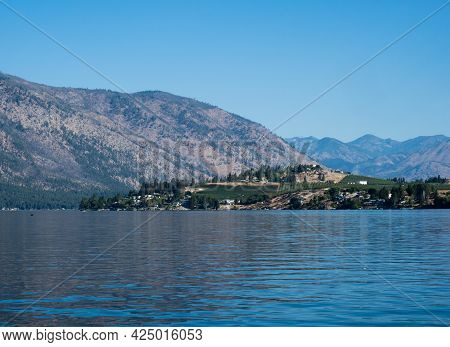 Scenic Landscape At The Southern End Of Lake Chelan - Washington State, Usa