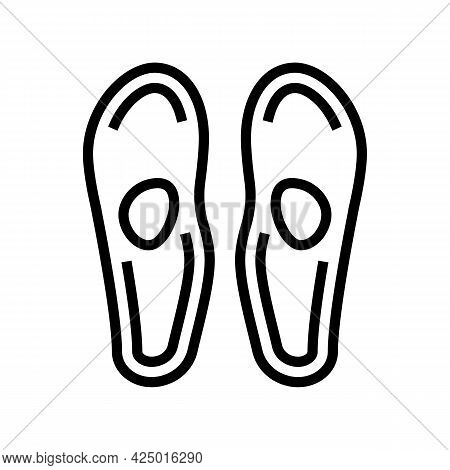 Insoles For Treatment Flat Feet Line Icon Vector. Insoles For Treatment Flat Feet Sign. Isolated Con