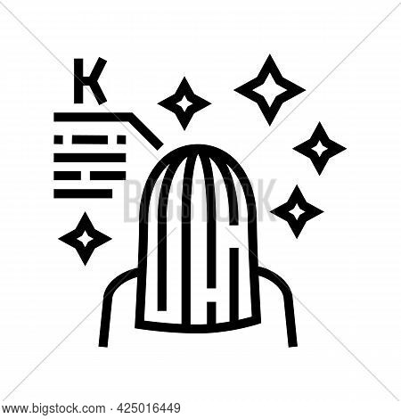 Hairstyle With Keratin Line Icon Vector. Hairstyle With Keratin Sign. Isolated Contour Symbol Black 