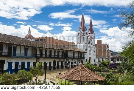 La Ceja, Antioquia - Colombia. June 26, 2021. Minor Basilica Of Our Lady Of Carmen, Colombian Church