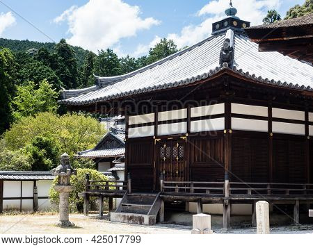 Otsu, Japan - August 21, 2018: On The Grounds Of Miidera, Temple Number 14 Of The Saigoku Kannon Pil