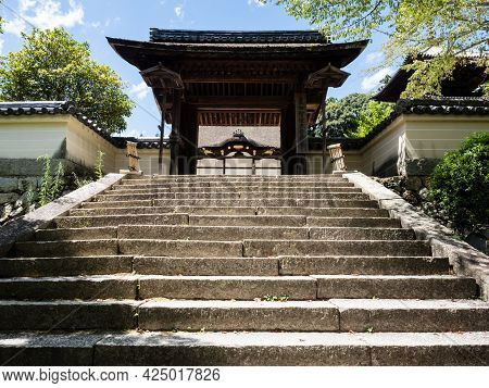 Otsu, Japan - August 21, 2018: On The Grounds Of Miidera, Temple Number 14 Of The Saigoku Kannon Pil