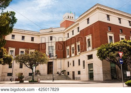 Pescara, Italy - May 22, 2021: Facade Of The Building Of The Municipality Of Pescara In Abruzzo