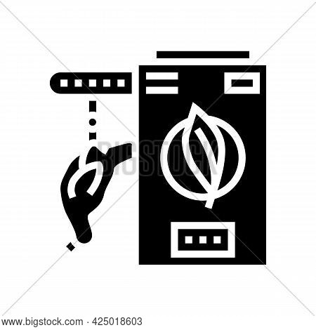 Chicken Feather Pluck Machine Glyph Icon Vector. Chicken Feather Pluck Machine Sign. Isolated Contou