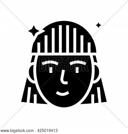 Woman After Keratin Used Glyph Icon Vector. Woman After Keratin Used Sign. Isolated Contour Symbol B
