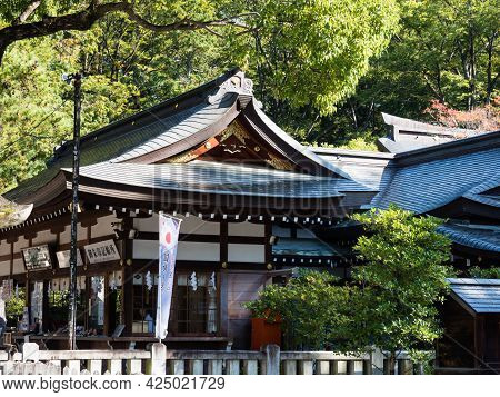 Kofu, Yamanashi Prefecture, Japan - October 26, 2017: On The Grounds Of Takeda Shrine, A Shinto Shri