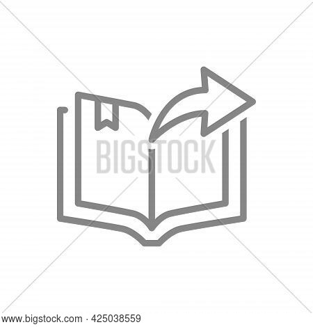 Share Open Book Line Icon. Bookcrossing, Books Swap, Reusable Library Symbol