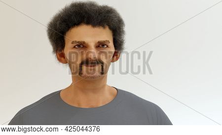 Ugly Man Homeless Drug Addict Exhausted Alcoholic Junkie Poor Old Guy 3d Illustration