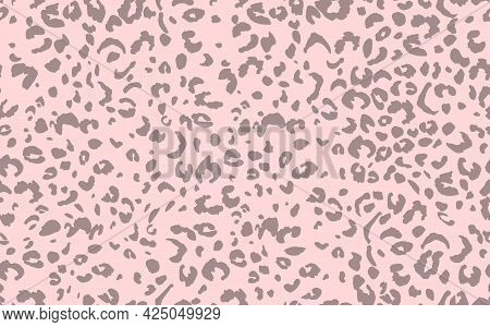 Abstract Modern Leopard Seamless Pattern. Animals Trendy Background. Pink And Beige Decorative Vecto