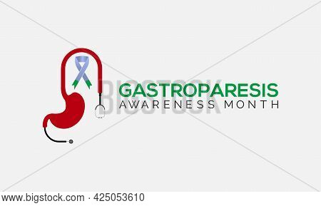 Gastroparesis Awareness Month Vector Banner Template Observed On August