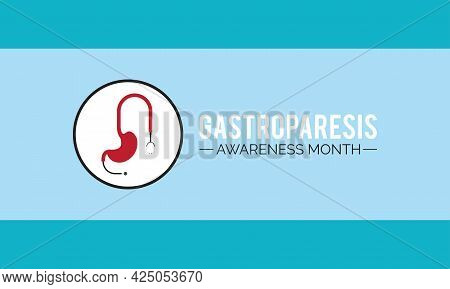 Gastroparesis Awareness Month Vector Banner Template Observed On August