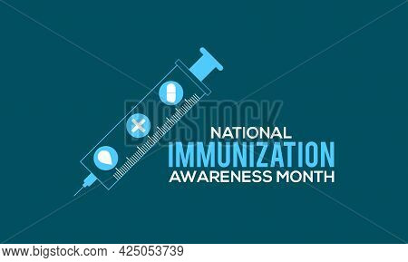 National Immunization Awareness Month Vector Banner Template Observed On August