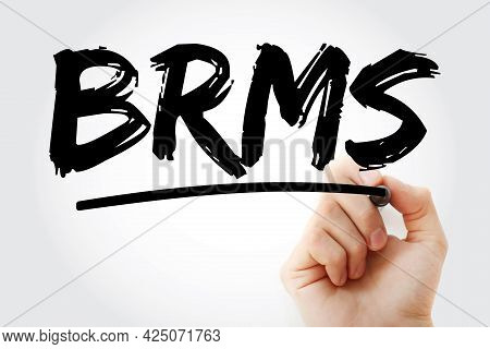 Brms - Business Rules Management System Acronym With Marker, Concept Background