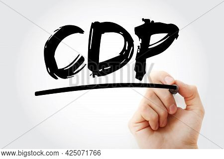 Cdp - Continuous Data Protection Acronym With Marker, Technology Concept Background