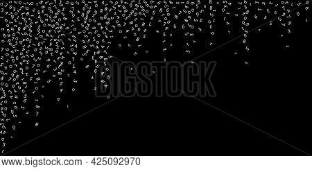Falling Numbers, Big Data Concept. Binary White Random Flying Digits. Gorgeous Futuristic Banner On 