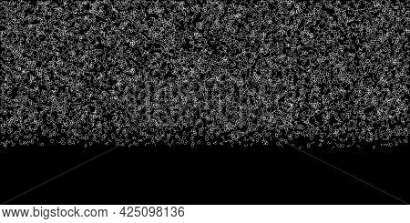 Falling Numbers, Big Data Concept. Binary White Chaotic Flying Digits. Artistic Futuristic Banner On