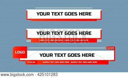 Modern Lower Third Design Template. Set Of Tv Banners And Bars For News And Sport Channel, Streaming