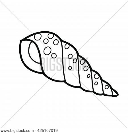 Mithrid's Shell Outlined For Coloring Page Isolated On White Background