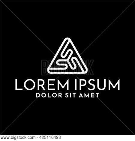 Initial Letter Triple S, S3, 3s Logo Template With Geometric Rounded Triskele Illustration In Flat D