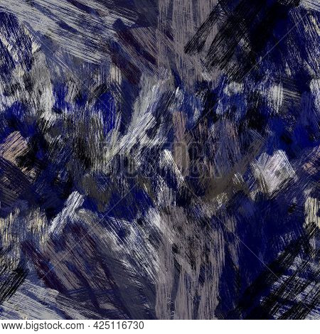 Seamless Abstract Painted Brushed Texture. Spikey Material Pattern Background. Grunge Rough Colour W