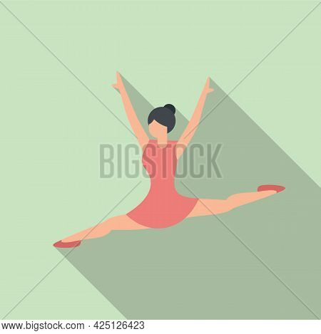 Ballerina Jump Icon Flat Vector. Ballet Silhouette Dance. Girl Dancer