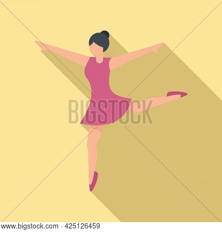 Ballet Pose Icon Flat Vector. Ballerina Dancer. Woman Dance Class