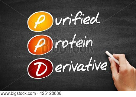 Ppd - Purified Protein Derivative Acronym, Concept On Blackboard